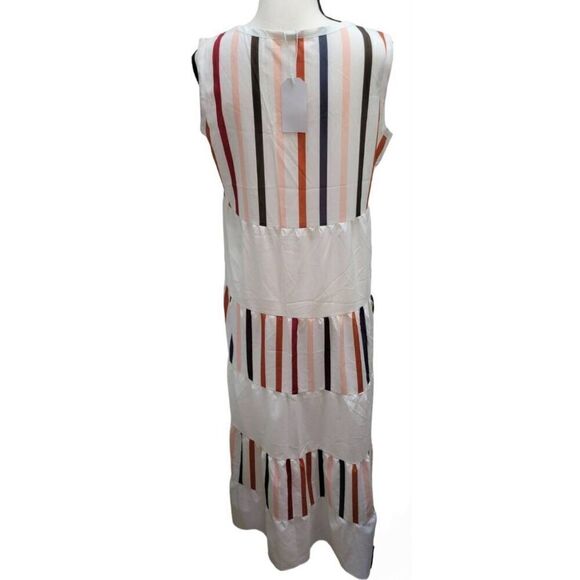 Made with Love Vertical Striped Maxi Sleeveless Dress Size M *New w/defect - Picture 3 of 6